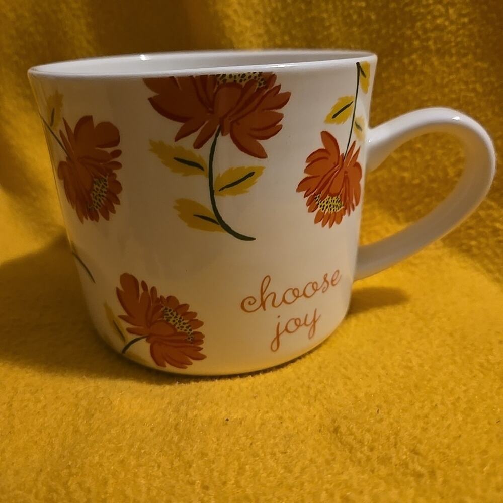 Opal House Floral "Choose Joy" Stoneware Coffee Mug